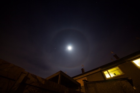 Lunar Halo from South Wales, UK 2/2/15