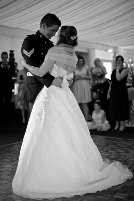 Bride and Groom's First Dance at Warbrook House Marquee